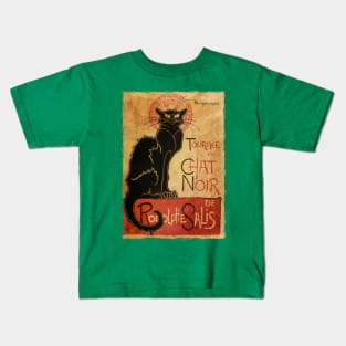 Du Chat Noir - The Black Cat (Distressed) Kids T-Shirt